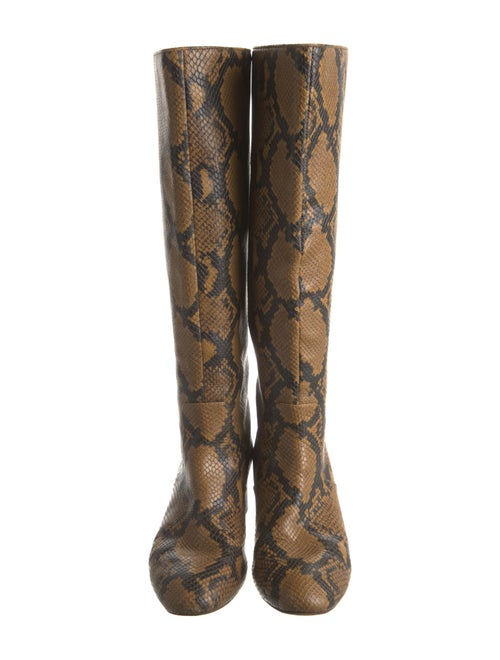 Loeffler Randall Leather Animal Print Riding Boots