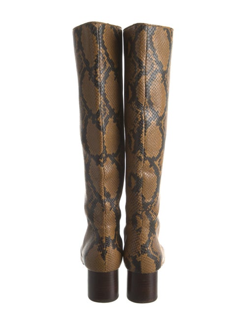Loeffler Randall Leather Animal Print Riding Boots
