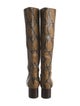Loeffler Randall Leather Animal Print Riding Boots