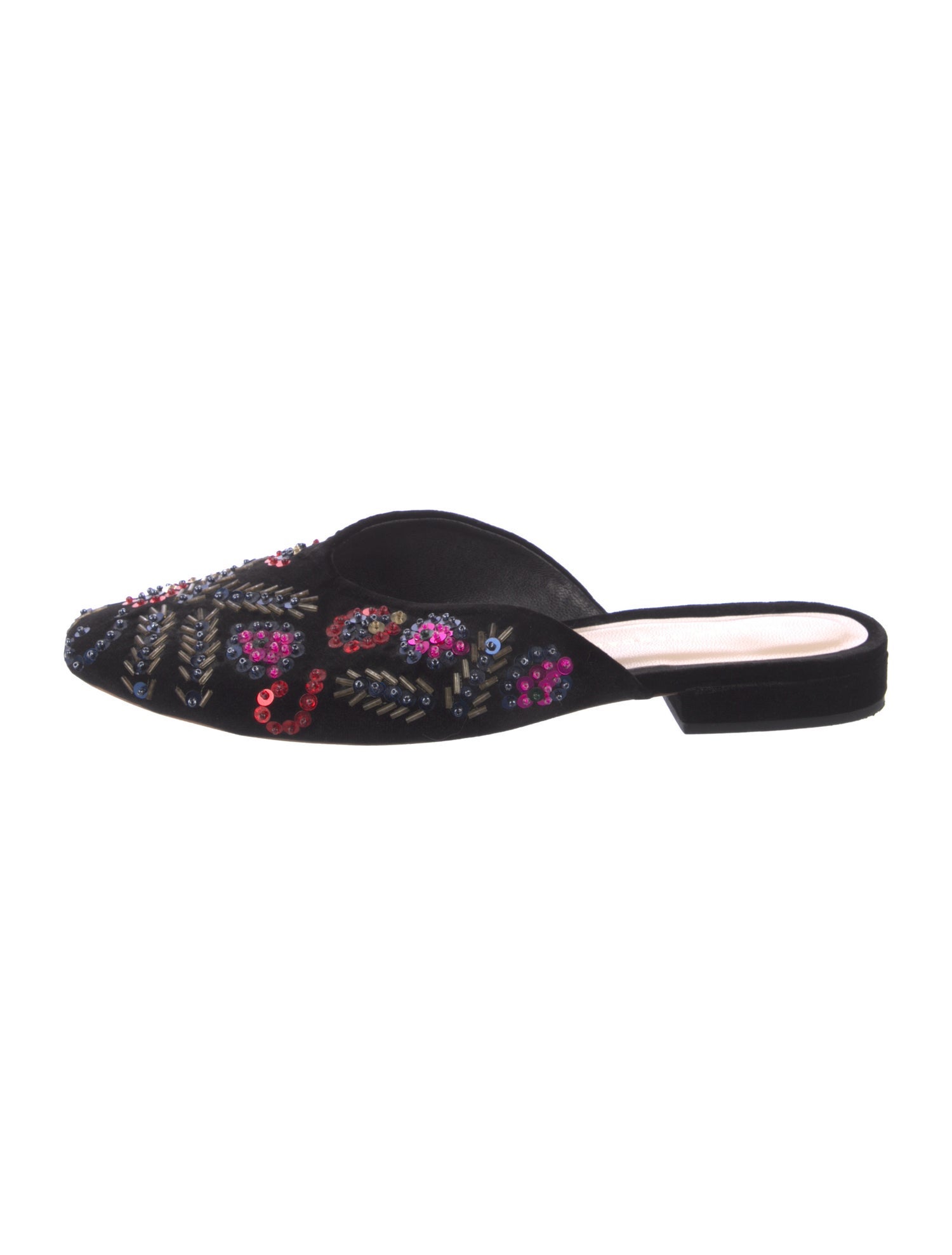 Loeffler Randall Velvet Floral Print Mules