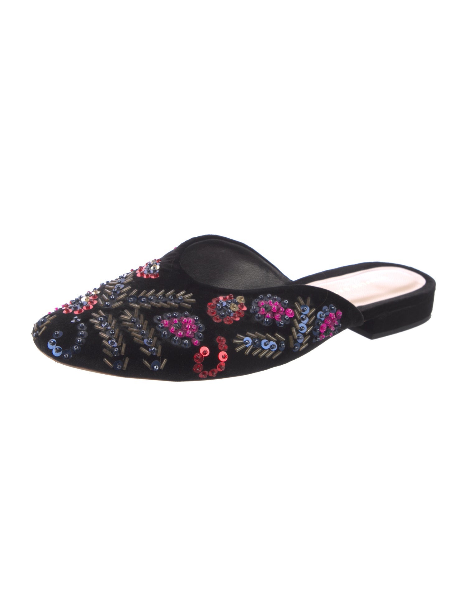 Loeffler Randall Velvet Floral Print Mules