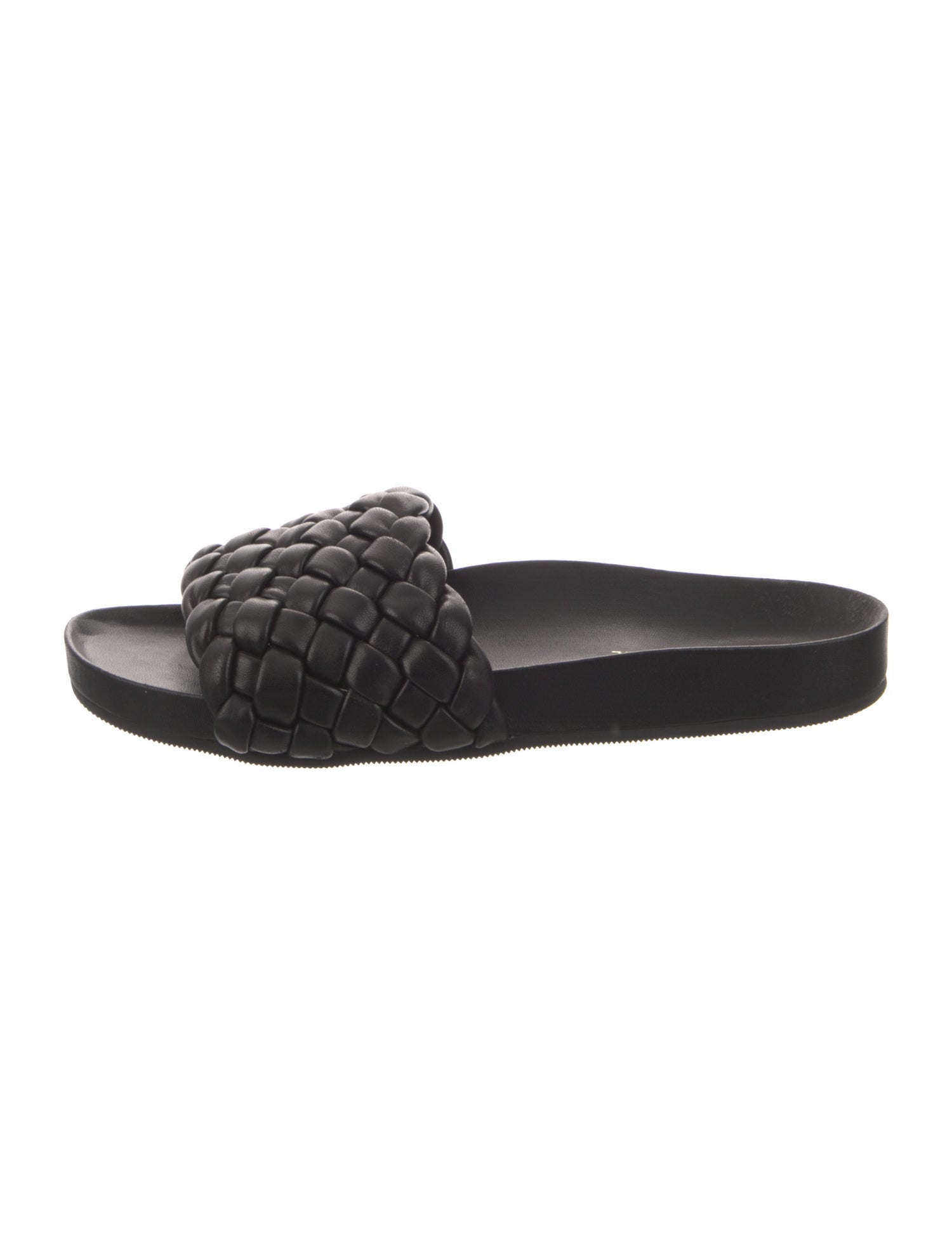 Loeffler Randall Leather Braided Accents Slides