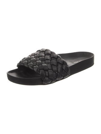 Loeffler Randall Leather Braided Accents Slides