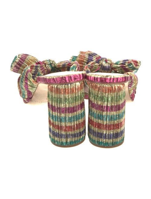 Loeffler Randall Striped Bow Accents Slides