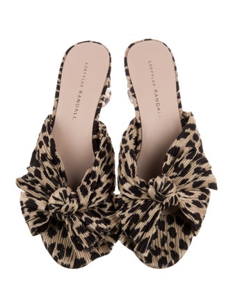 Loeffler Randall Animal Print Bow Accents Slides