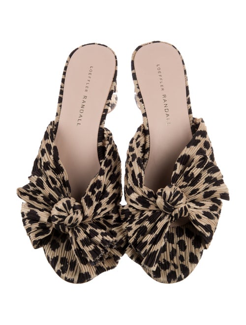 Loeffler Randall Animal Print Bow Accents Slides