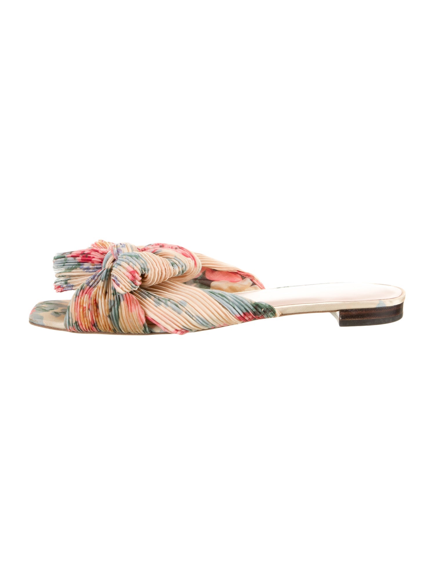 Loeffler Randall Floral Print Bow Accents Slides