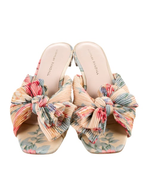 Loeffler Randall Floral Print Bow Accents Slides