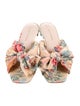 Loeffler Randall Floral Print Bow Accents Slides