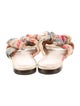Loeffler Randall Floral Print Bow Accents Slides