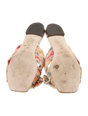 Loeffler Randall Floral Print Bow Accents Slides