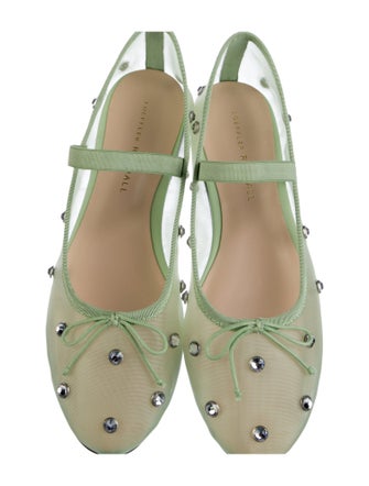 Loeffler Randall Mesh Crystal Embellishments Slingback Flats