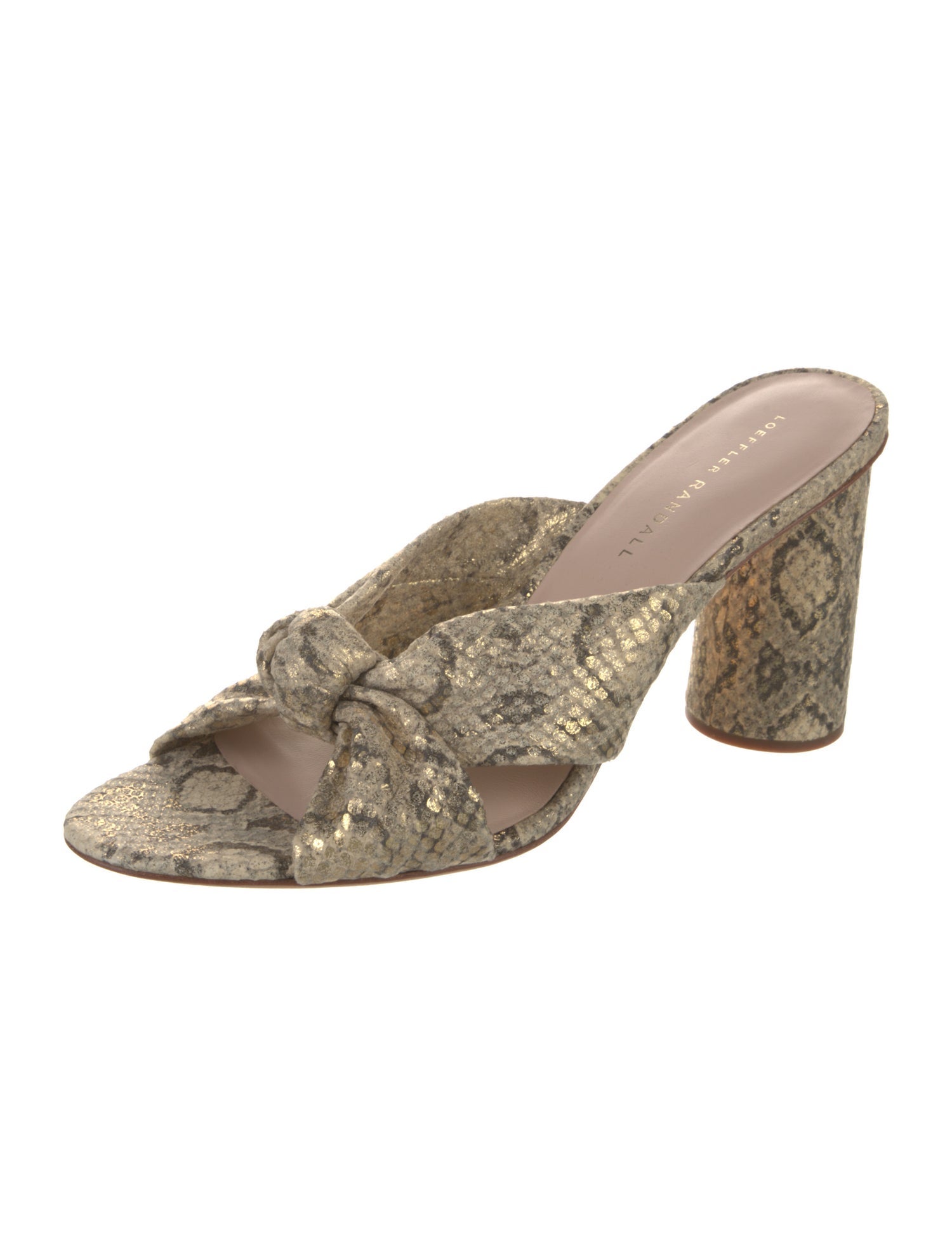 Loeffler Randall Leather Animal Print Slides