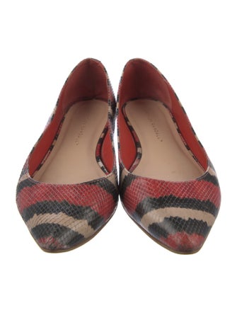 Loeffler Randall Snakeskin Striped Ballet Flats