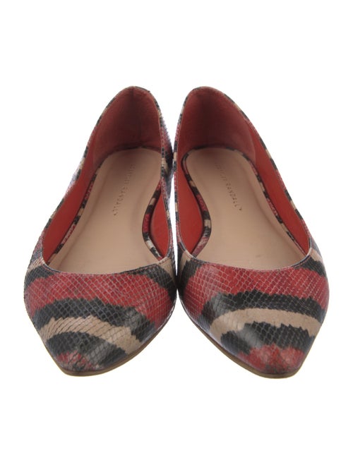 Loeffler Randall Snakeskin Striped Ballet Flats