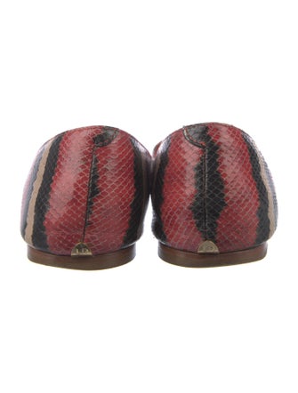 Loeffler Randall Snakeskin Striped Ballet Flats