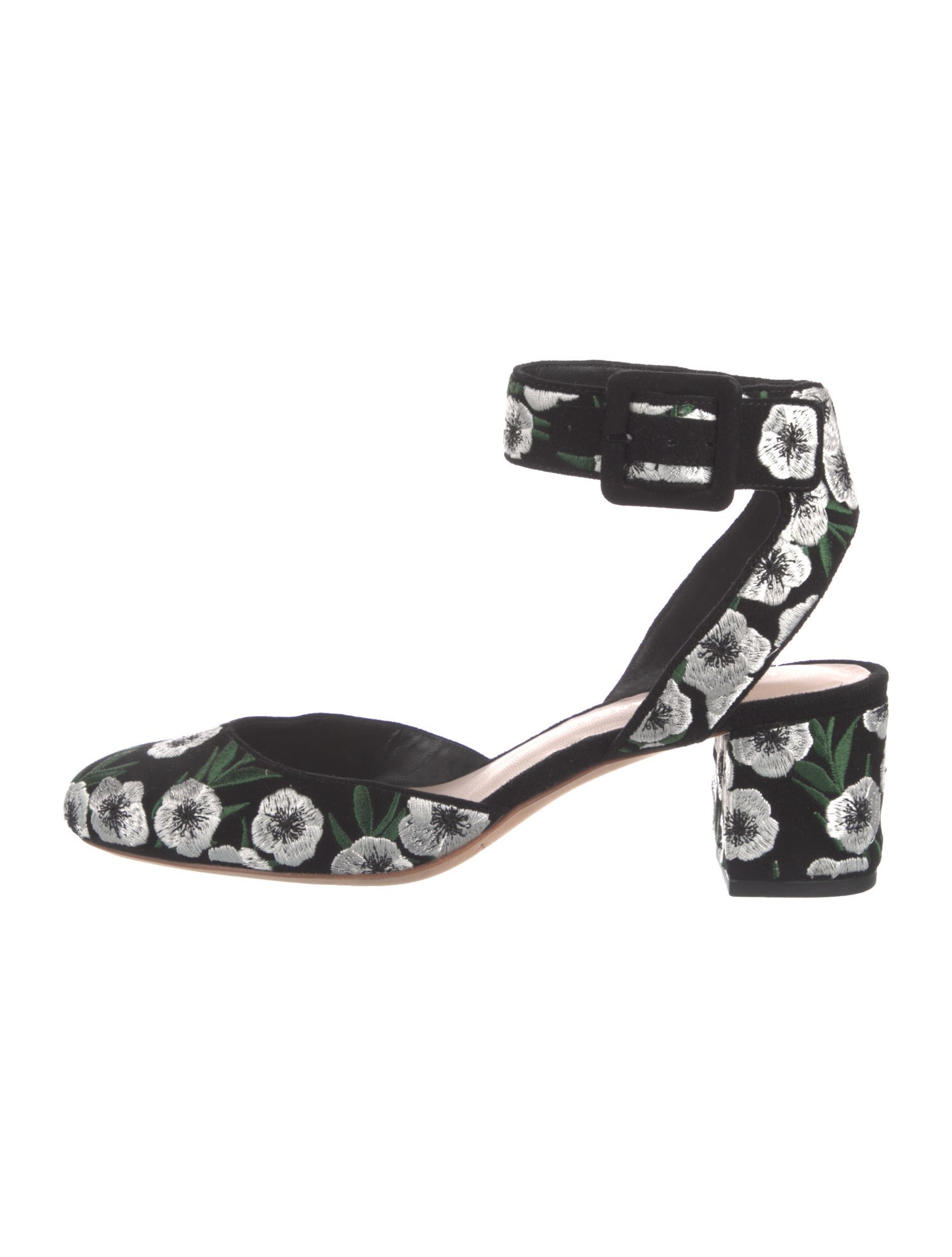 Loeffler Randall Suede Floral Print D'Orsay Pumps