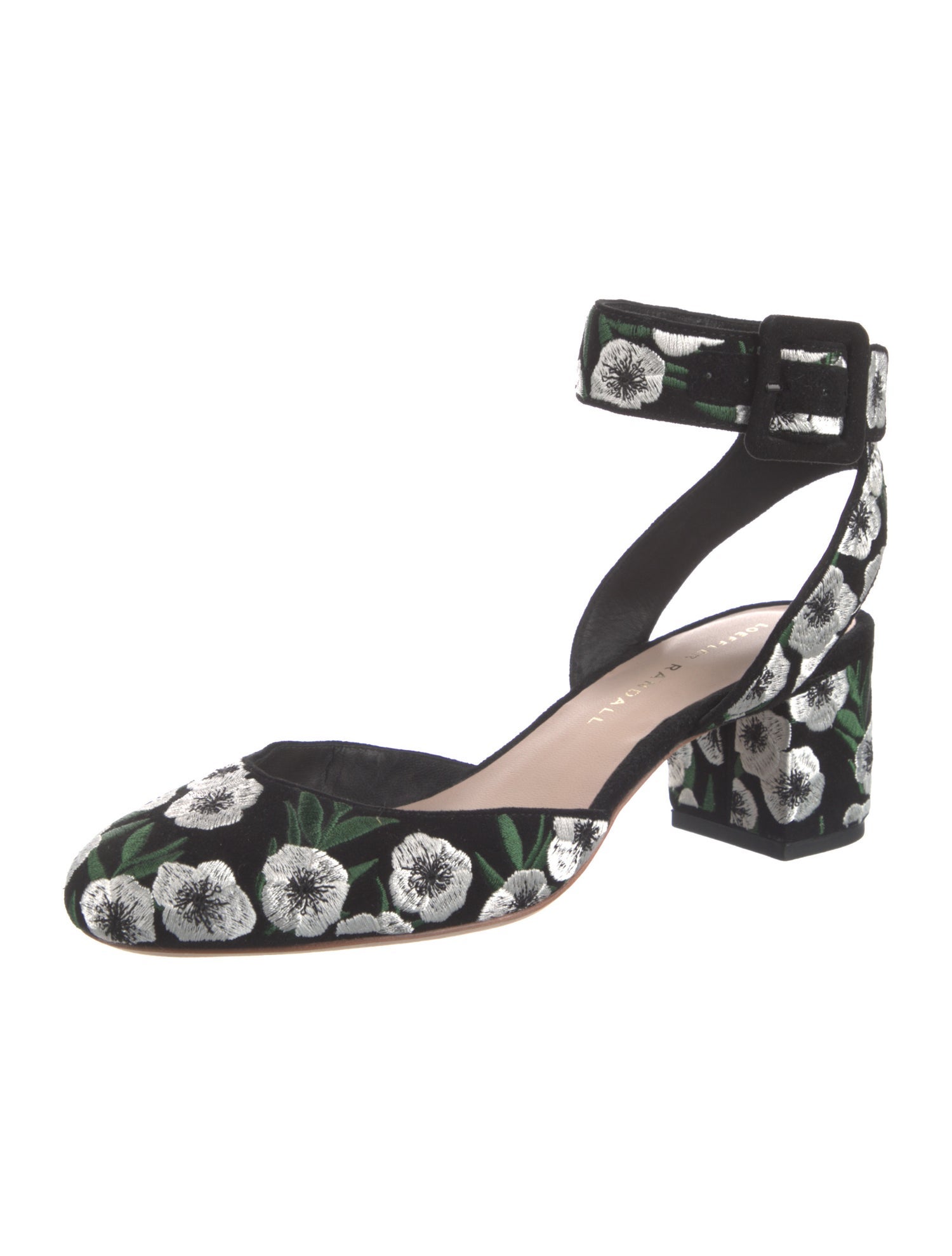 Loeffler Randall Suede Floral Print D'Orsay Pumps