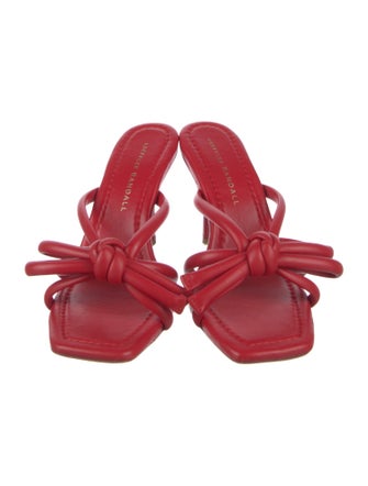 Loeffler Randall Leather Bow Accents Slides