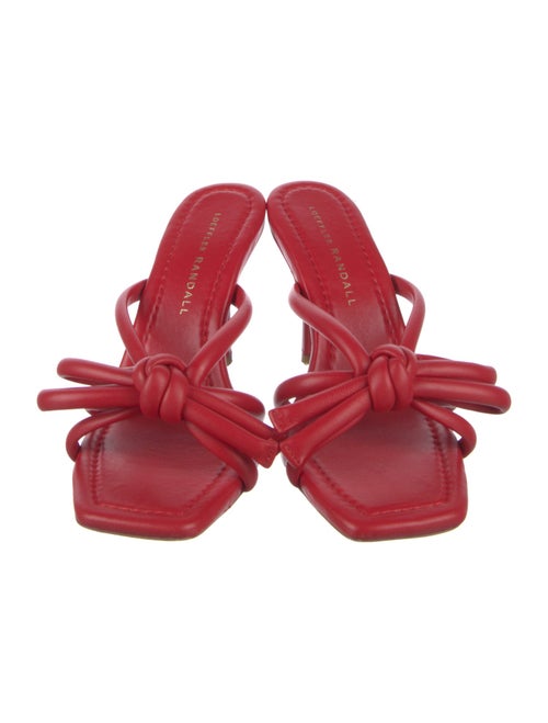 Loeffler Randall Leather Bow Accents Slides