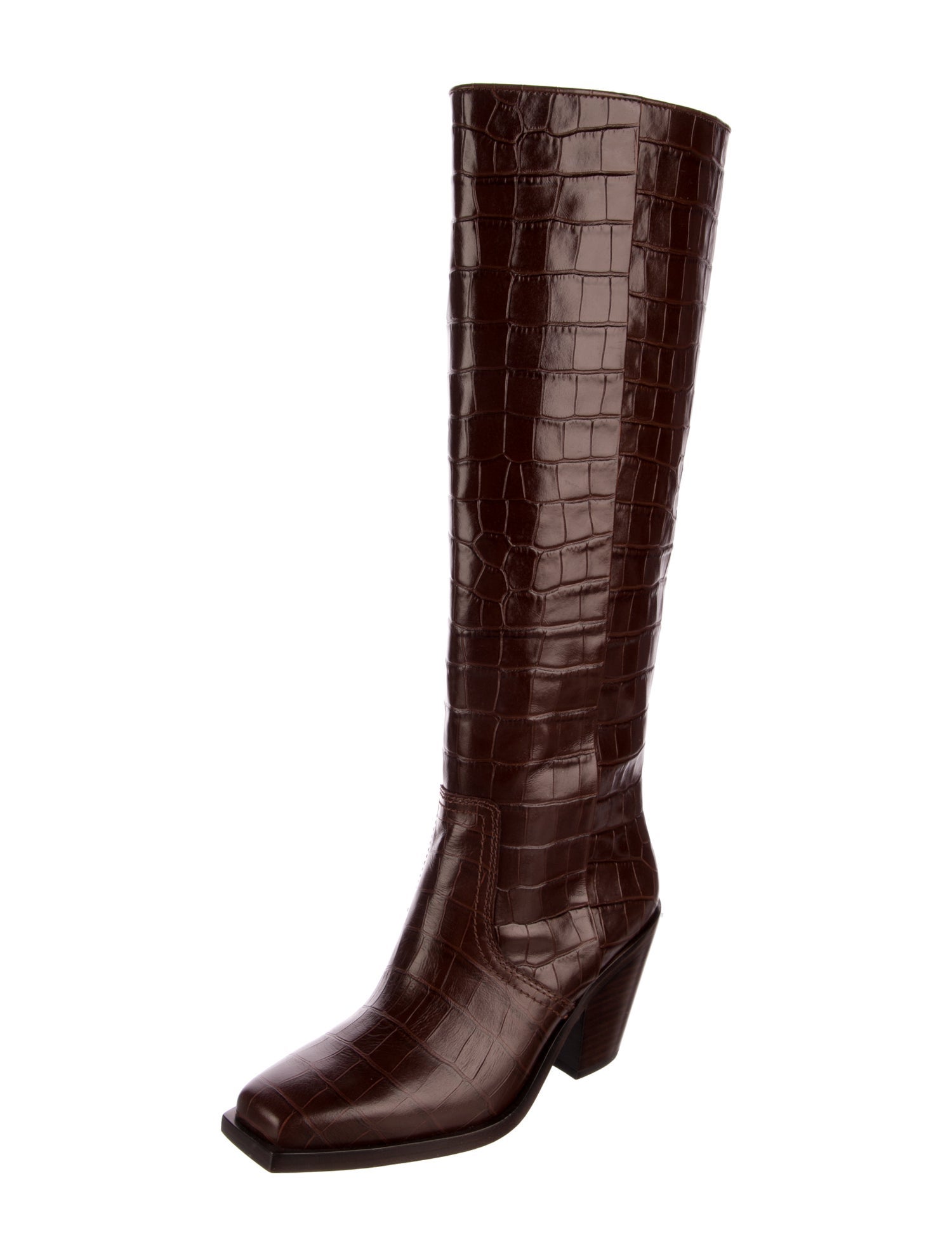 Loeffler Randall Embossed Leather Riding Boots