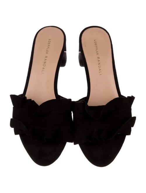 Loeffler Randall Suede Ruffle Embellishment Slides