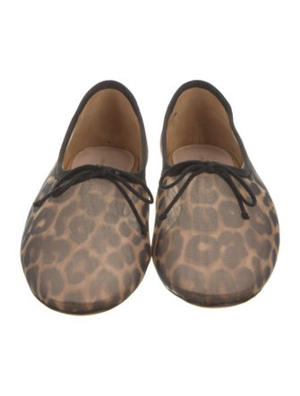 Loeffler Randall Mesh Animal Print Ballet Flats