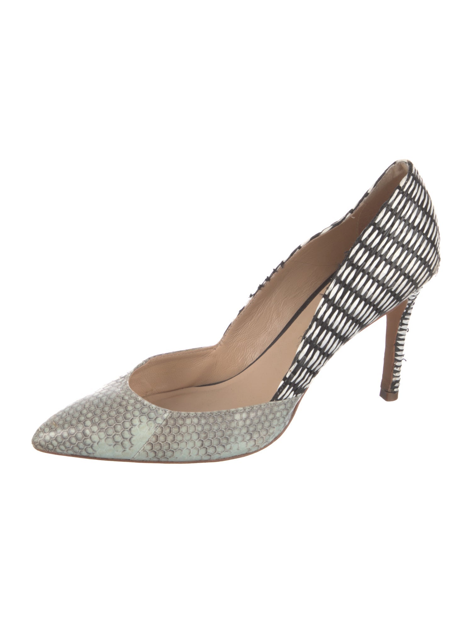 Loeffler Randall Leather Printed D'Orsay Pumps