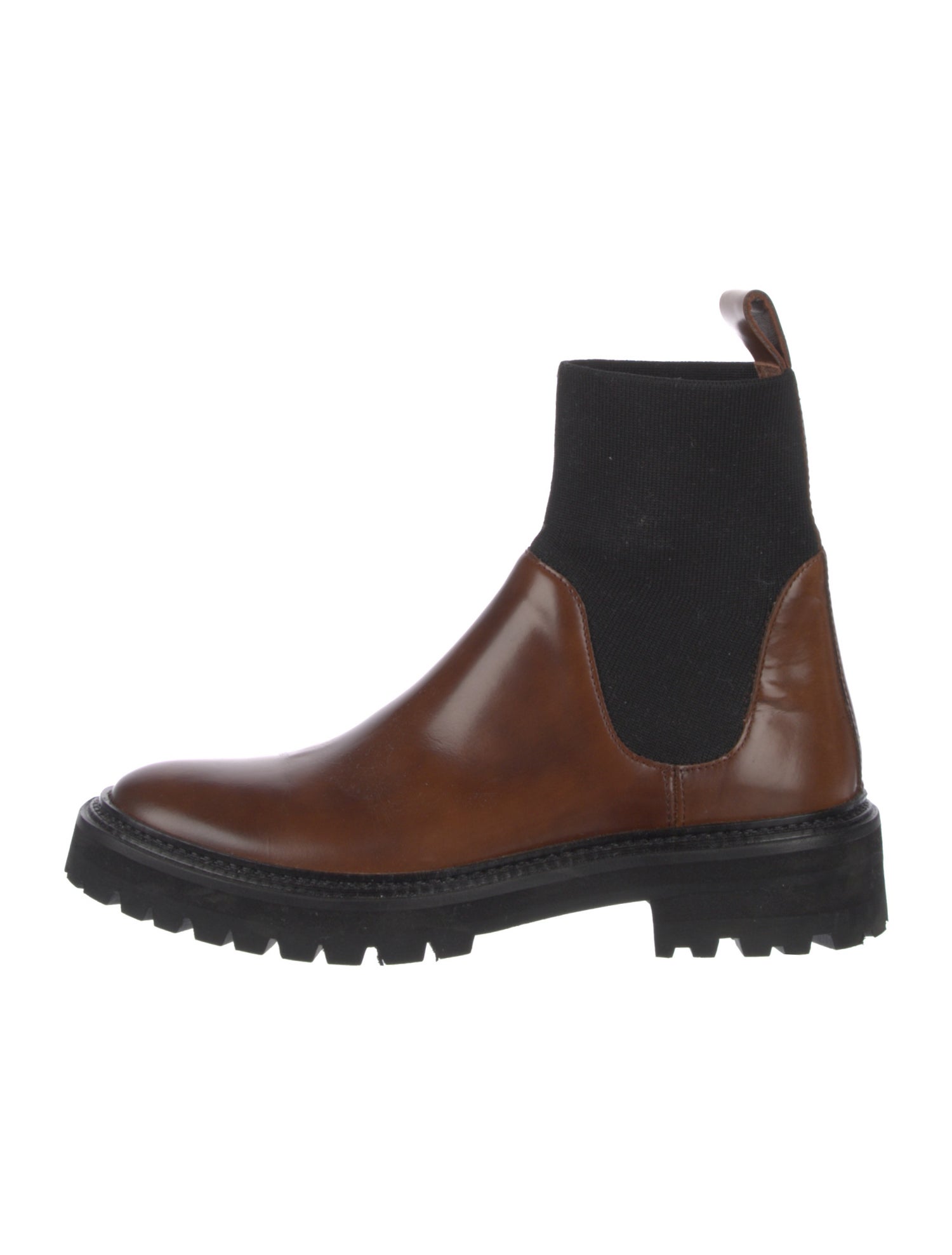 Loeffler Randall Leather Colorblock Pattern Chelsea Boots