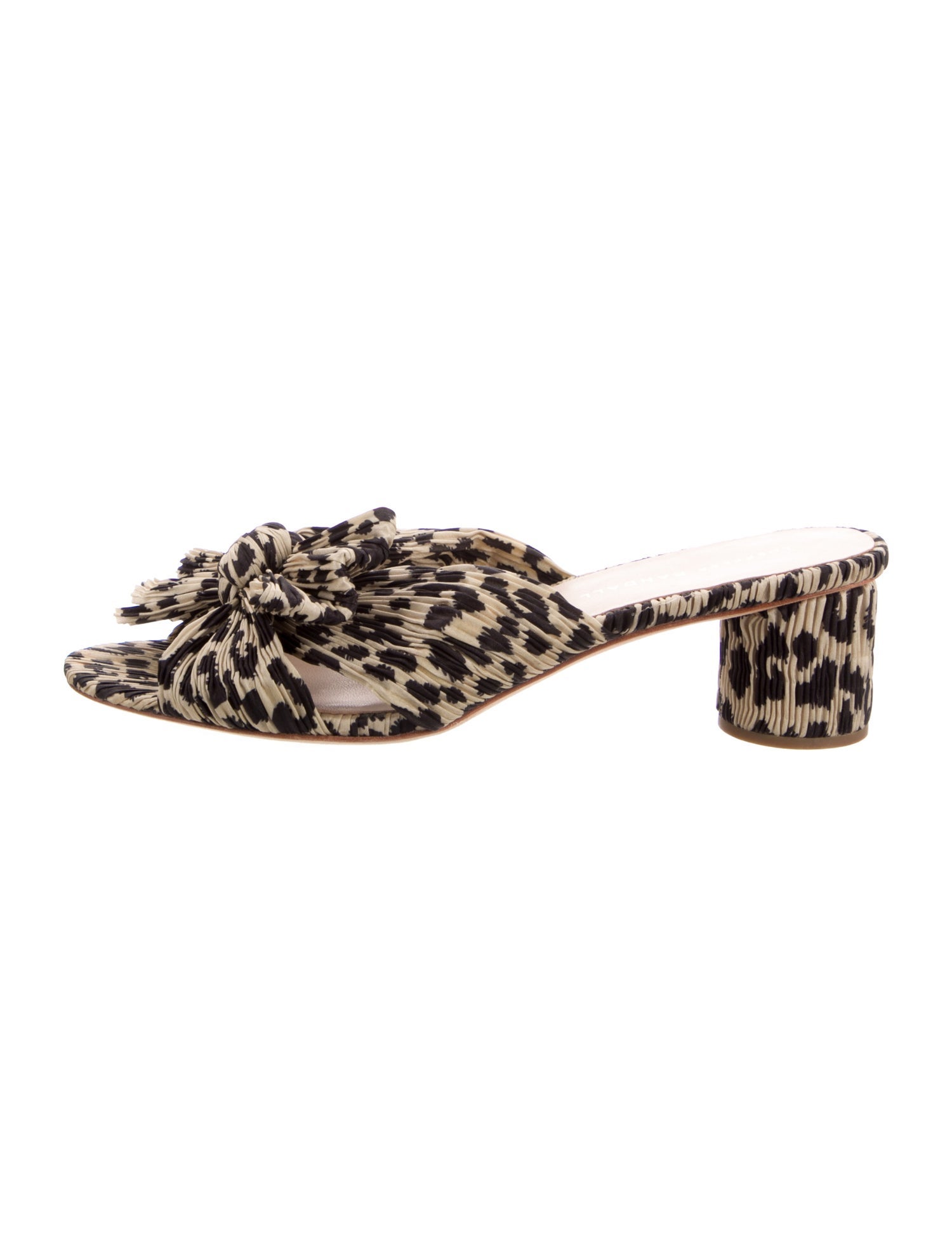 Loeffler Randall Animal Print Bow Accents Slides