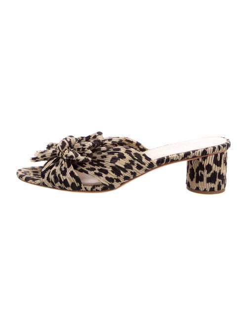 Loeffler Randall Animal Print Bow Accents Slides