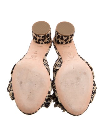 Loeffler Randall Animal Print Bow Accents Slides