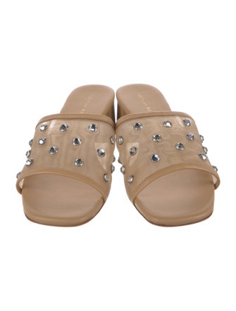 Loeffler Randall Mesh Crystal Embellishments Slides