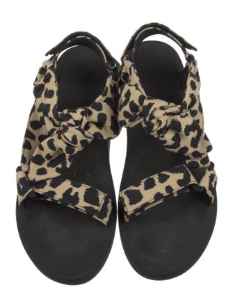 Loeffler Randall Animal Print Bow Accents Sandals