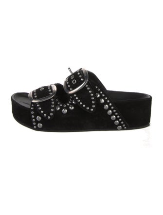 Loeffler Randall Suede Studded Accents Slides