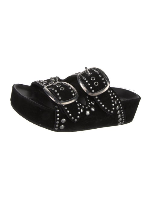 Loeffler Randall Suede Studded Accents Slides
