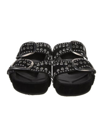 Loeffler Randall Suede Studded Accents Slides