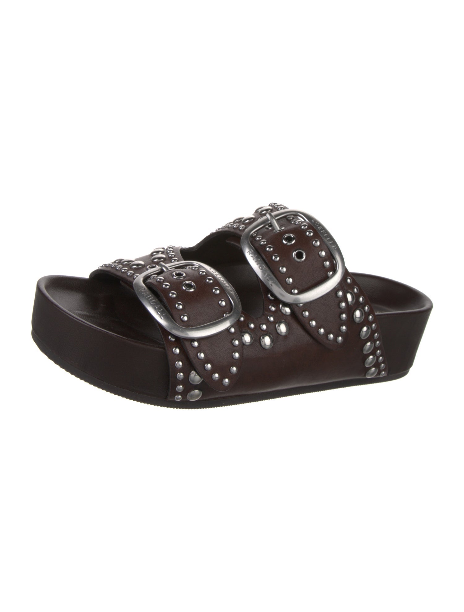 Loeffler Randall Leather Studded Accents Slides