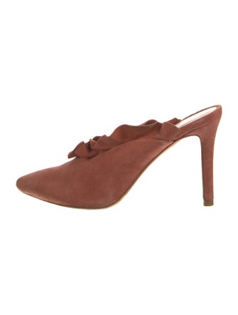 Loeffler Randall Suede Ruffle Embellishment Mules