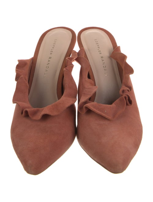 Loeffler Randall Suede Ruffle Embellishment Mules