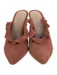 Loeffler Randall Suede Ruffle Embellishment Mules