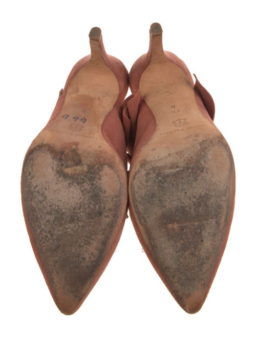 Loeffler Randall Suede Ruffle Embellishment Mules