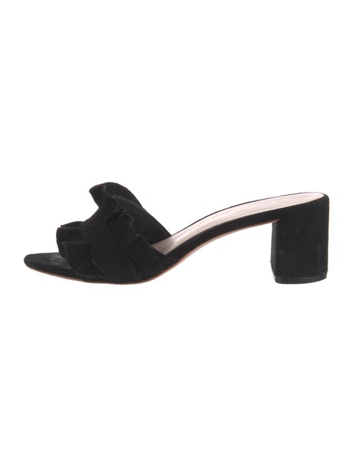 Loeffler Randall Suede Ruffle Embellishment Slides