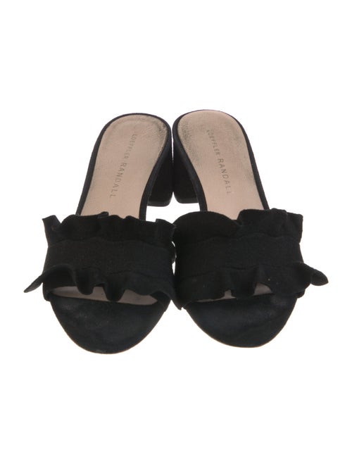 Loeffler Randall Suede Ruffle Embellishment Slides
