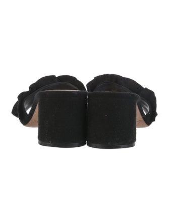 Loeffler Randall Suede Ruffle Embellishment Slides