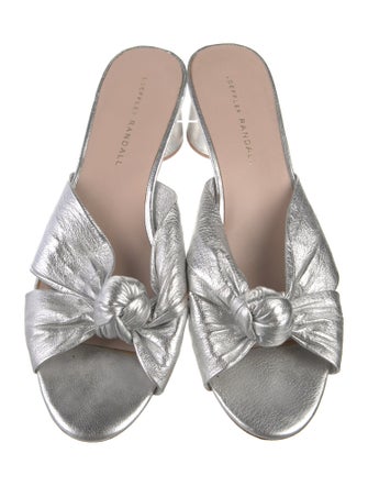 Loeffler Randall Leather Ruffle Embellishment Slides
