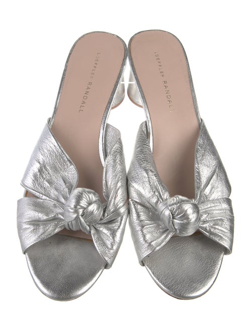 Loeffler Randall Leather Ruffle Embellishment Slides