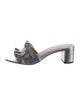 Loeffler Randall Leather Ruffle Embellishment Slides