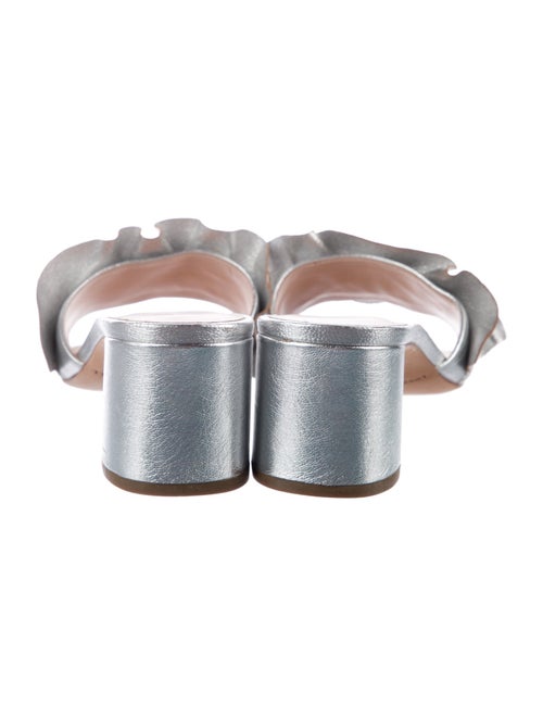 Loeffler Randall Leather Ruffle Embellishment Slides