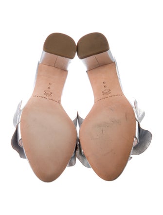 Loeffler Randall Leather Ruffle Embellishment Slides